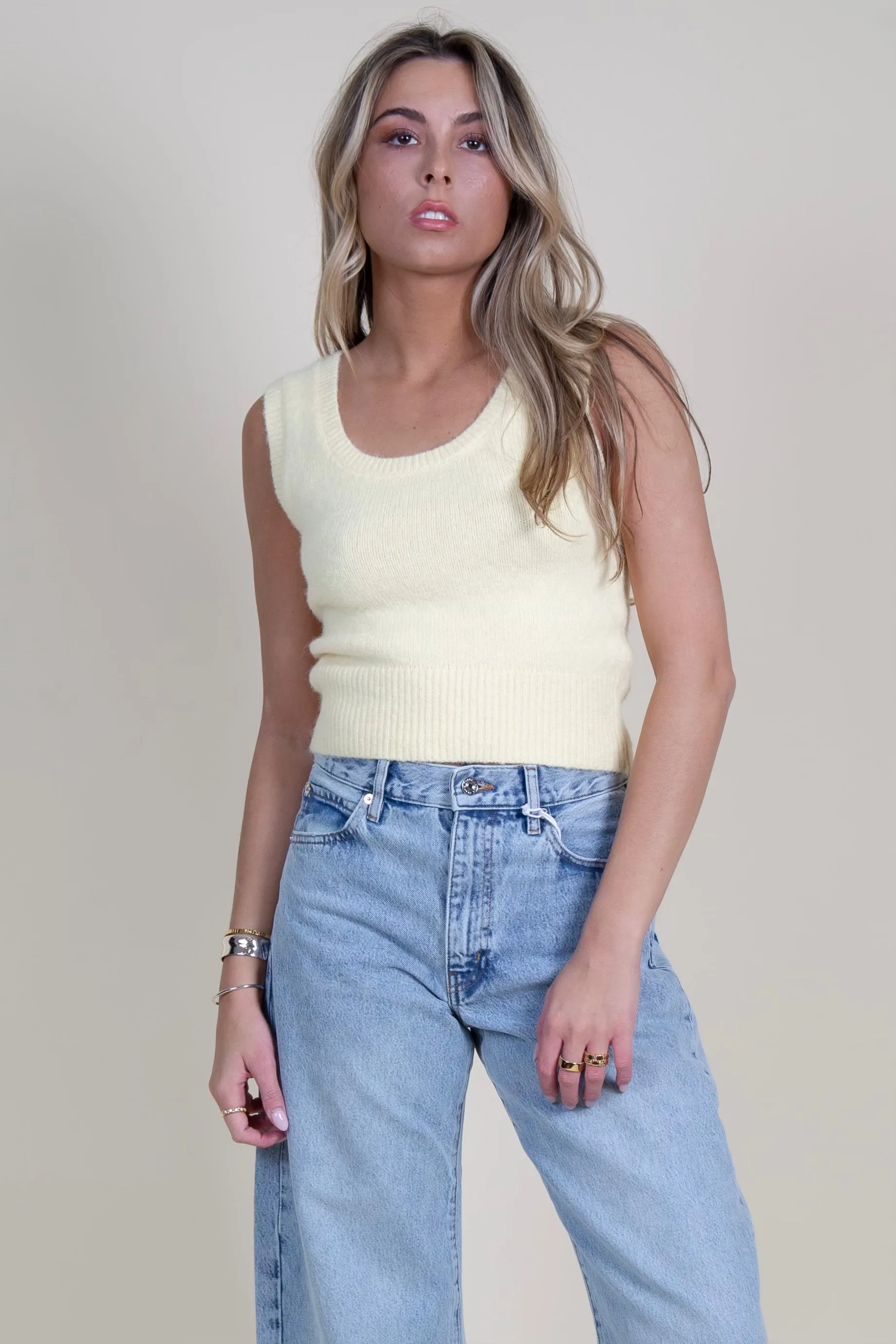 LINE   DOT | Leonis Sweater Vest - Light Yellow