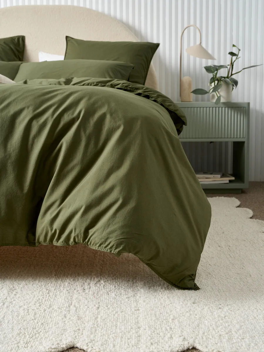 LINEN HOUSE TERRA OLIVE QUILT COVER SET