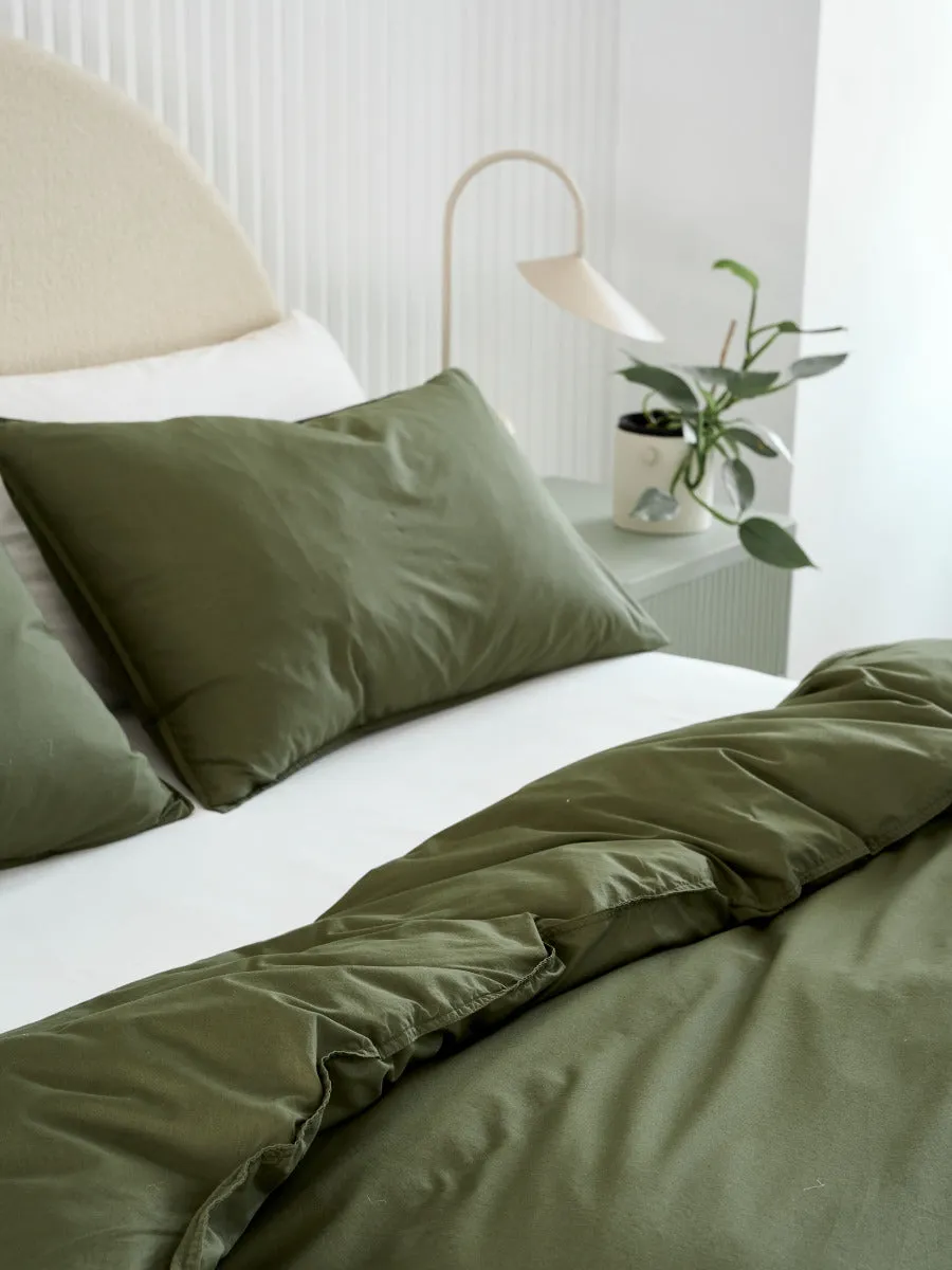 LINEN HOUSE TERRA OLIVE QUILT COVER SET