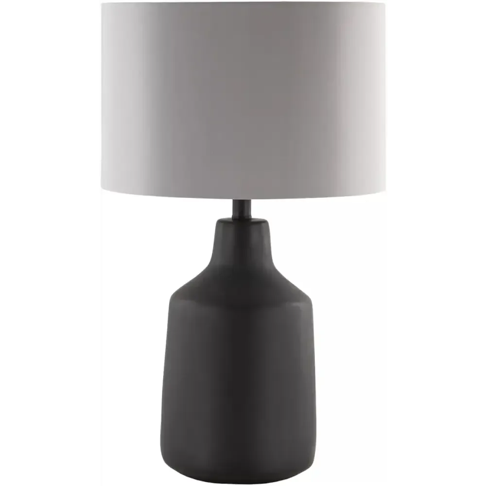 Lockwood Concrete Table Lamp with White Drum Shade