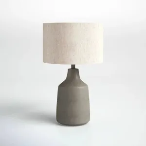 Lockwood Concrete Table Lamp with White Drum Shade