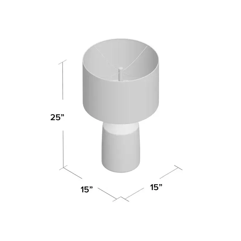 Lockwood Concrete Table Lamp with White Drum Shade