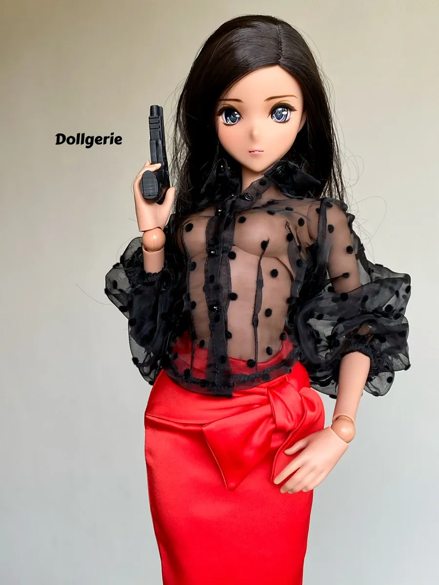 Long Puffy Sleeve Mesh Sheer Blouse for SmartDoll or DD