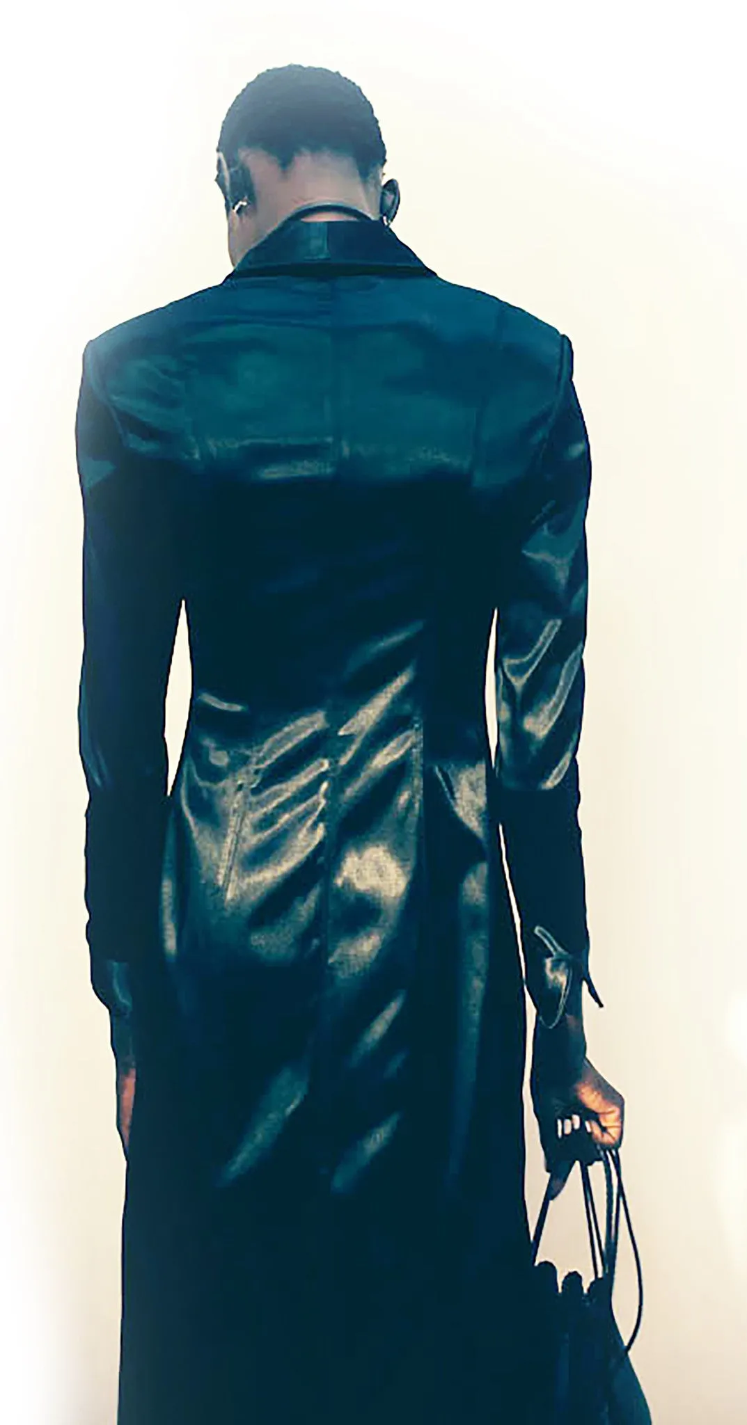 Long Tuxedo Jacket & Lace Half Slip Skirt