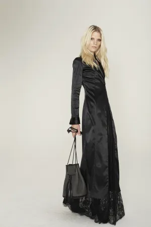 Long Tuxedo Jacket & Lace Half Slip Skirt