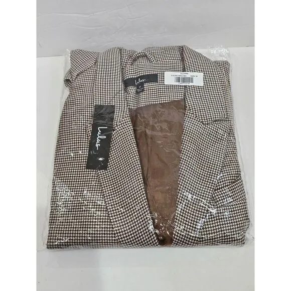 Lulus houndstooth taupe women's Blazer size medium