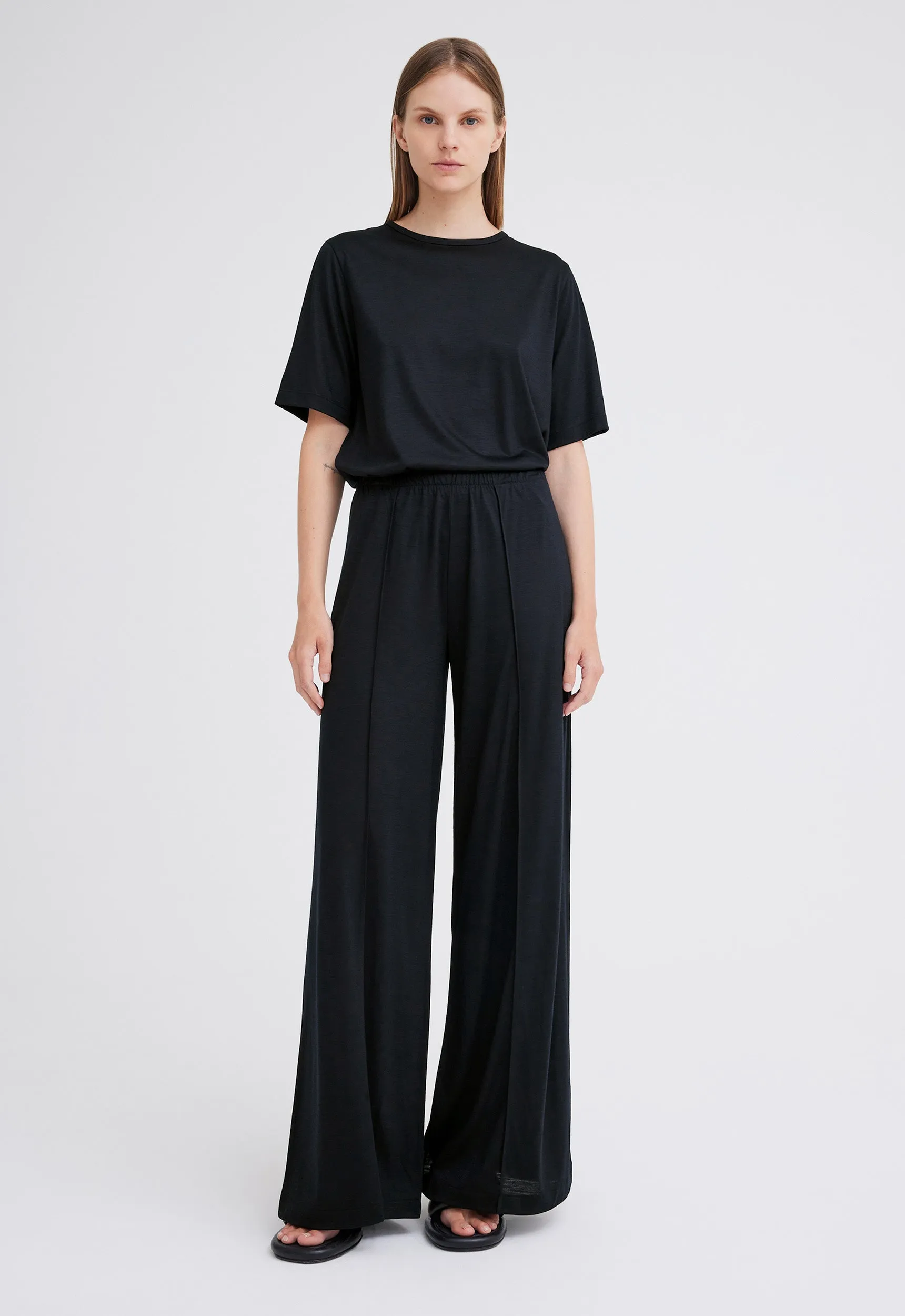 Lyra Wool Jersey Pant - Black