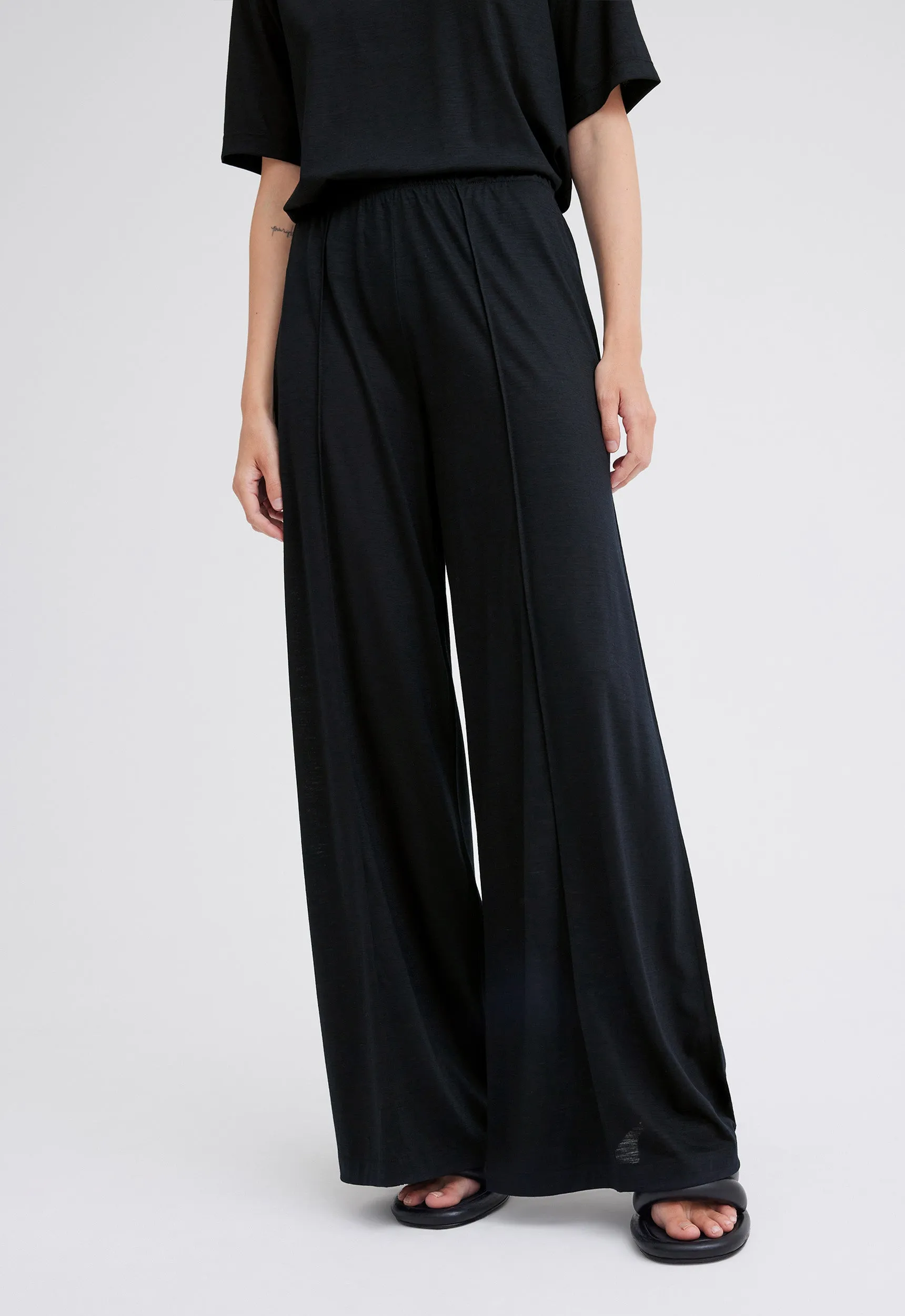 Lyra Wool Jersey Pant - Black