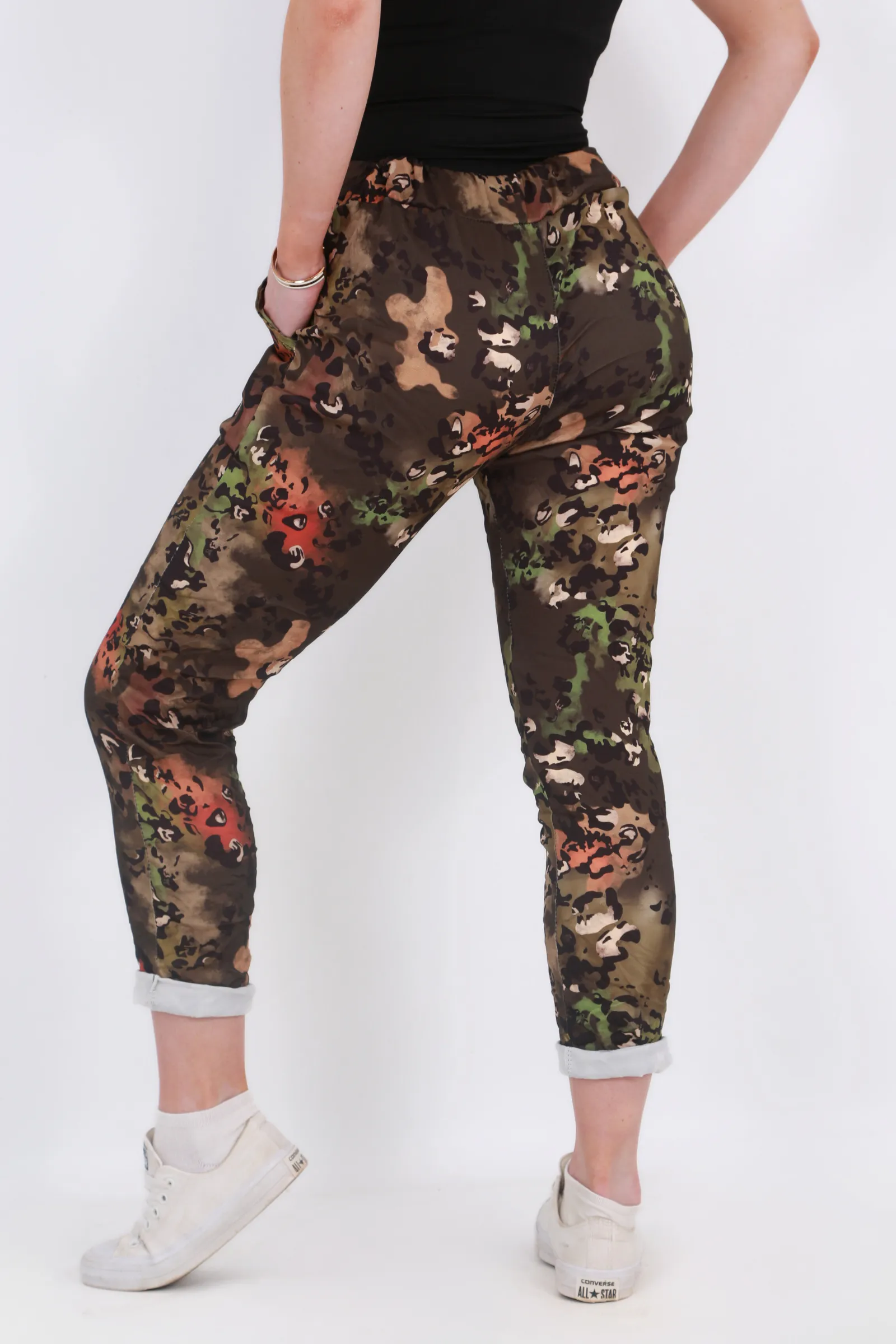 Made in Italy Magic Pants- Green Camo