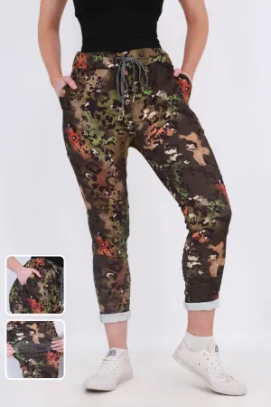 Made in Italy Magic Pants- Green Camo