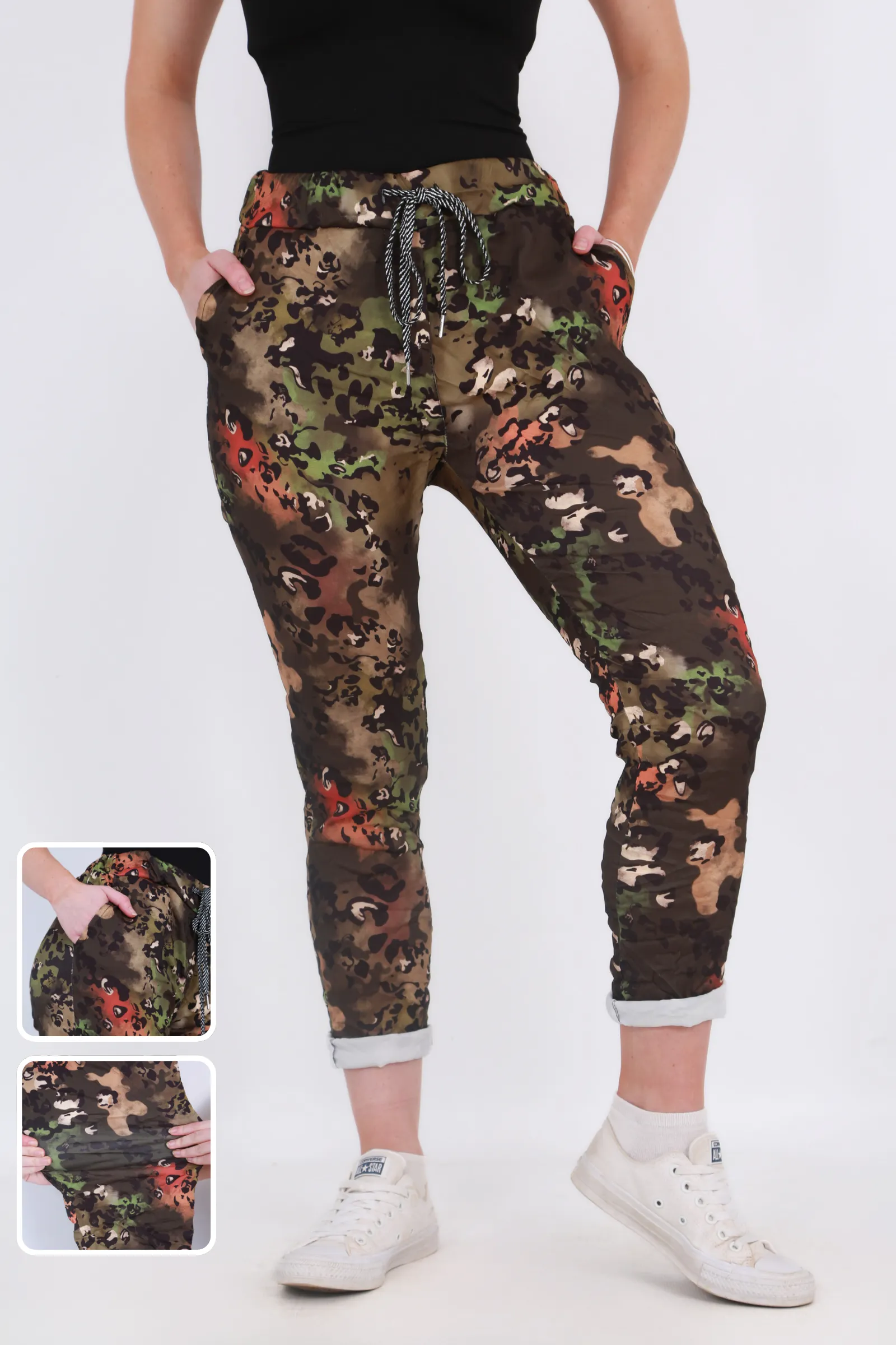 Made in Italy Magic Pants- Green Camo