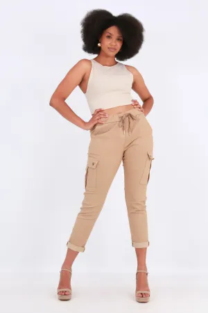 Made in Italy Magic Pants- Sand brown cargo
