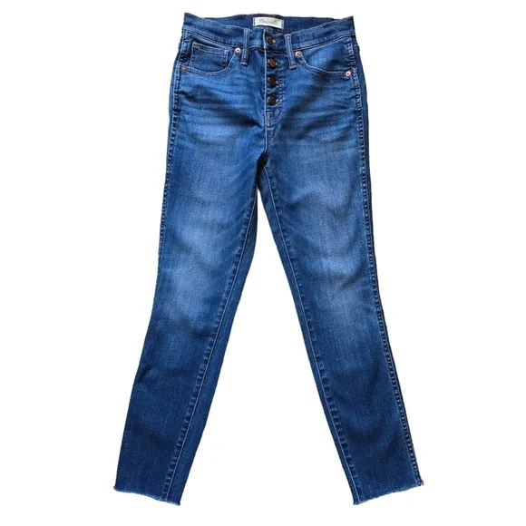 Madewell 10&quot; High-Rise Skinny Crop Jeans: Button-Front TENCEL™, Size 26