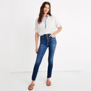 Madewell 10&quot; High-Rise Skinny Crop Jeans: Button-Front TENCEL™, Size 26