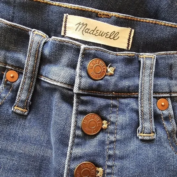 Madewell 10&quot; High-Rise Skinny Crop Jeans: Button-Front TENCEL™, Size 26
