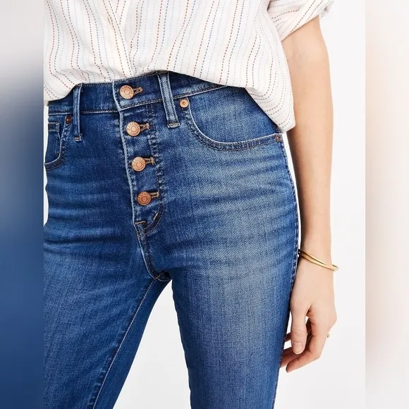 Madewell 10&quot; High-Rise Skinny Crop Jeans: Button-Front TENCEL™, Size 26