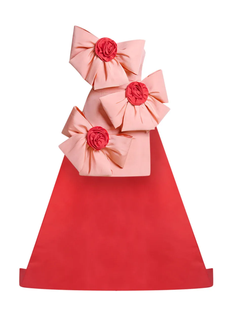 Madison Silk Faille Mini Dress with Detachable Cape