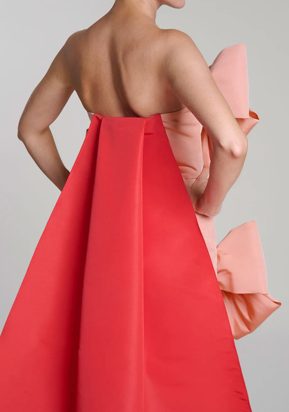 Madison Silk Faille Mini Dress with Detachable Cape
