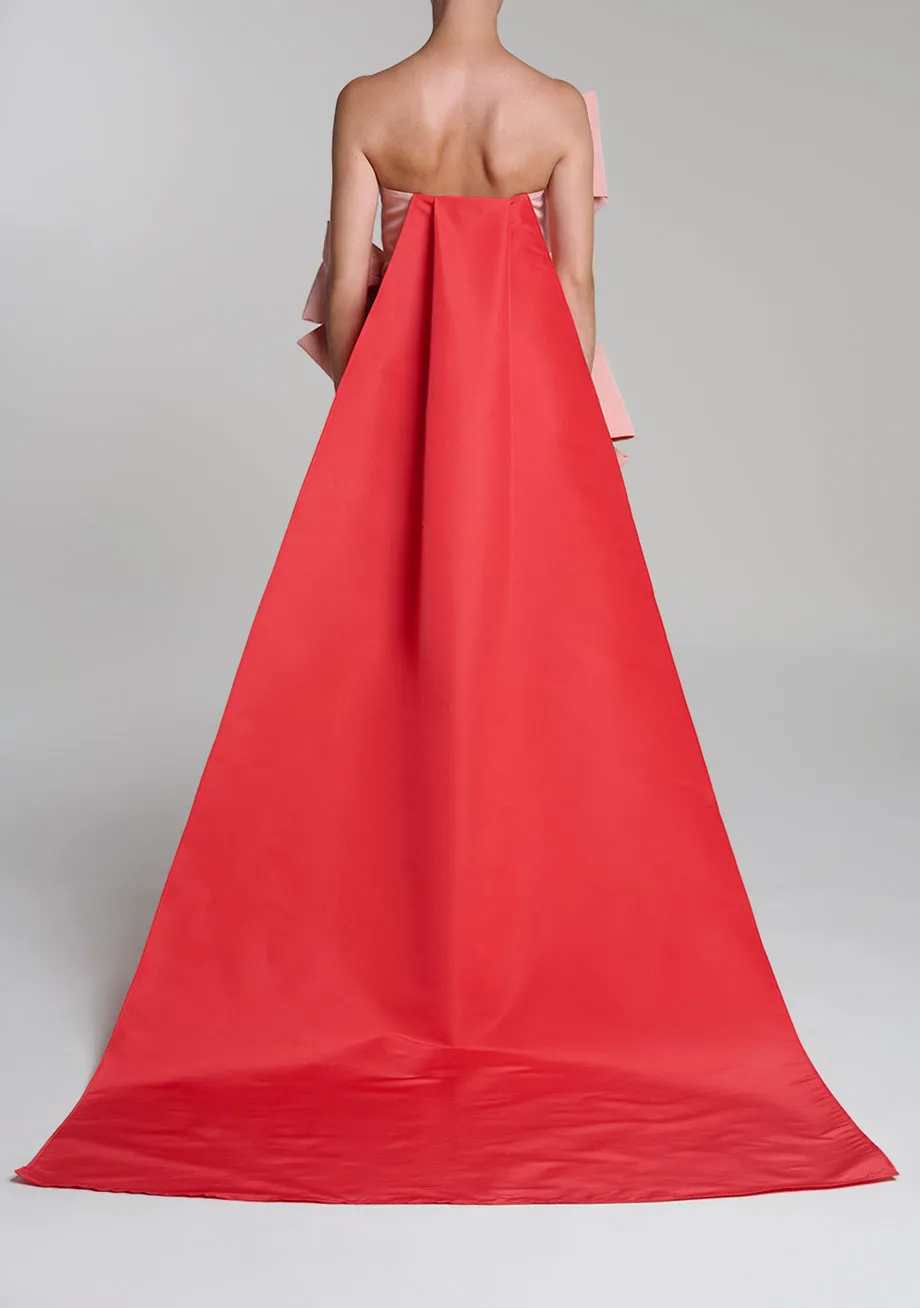 Madison Silk Faille Mini Dress with Detachable Cape