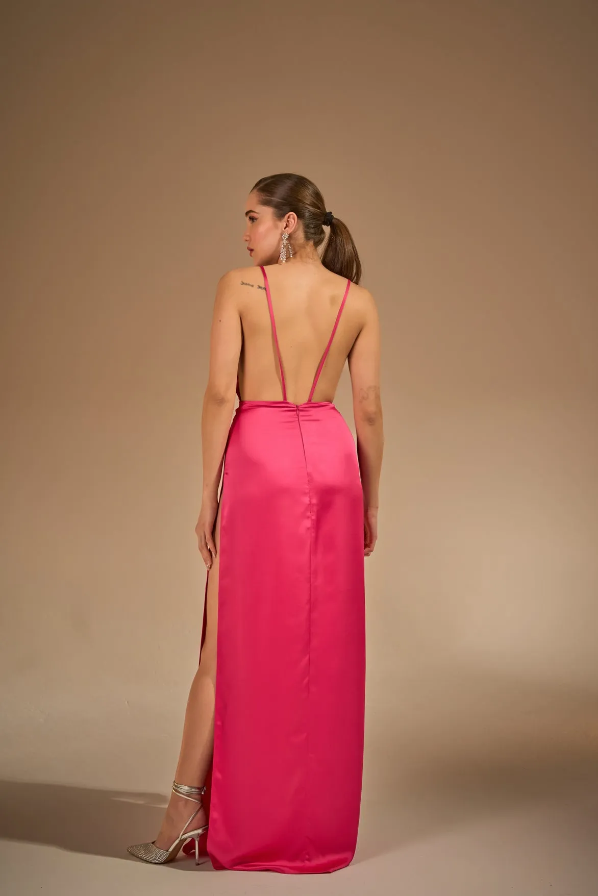 Madonna high slit dress