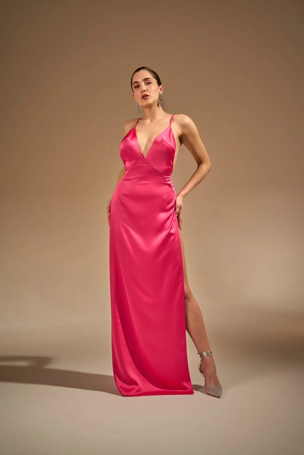 Madonna high slit dress