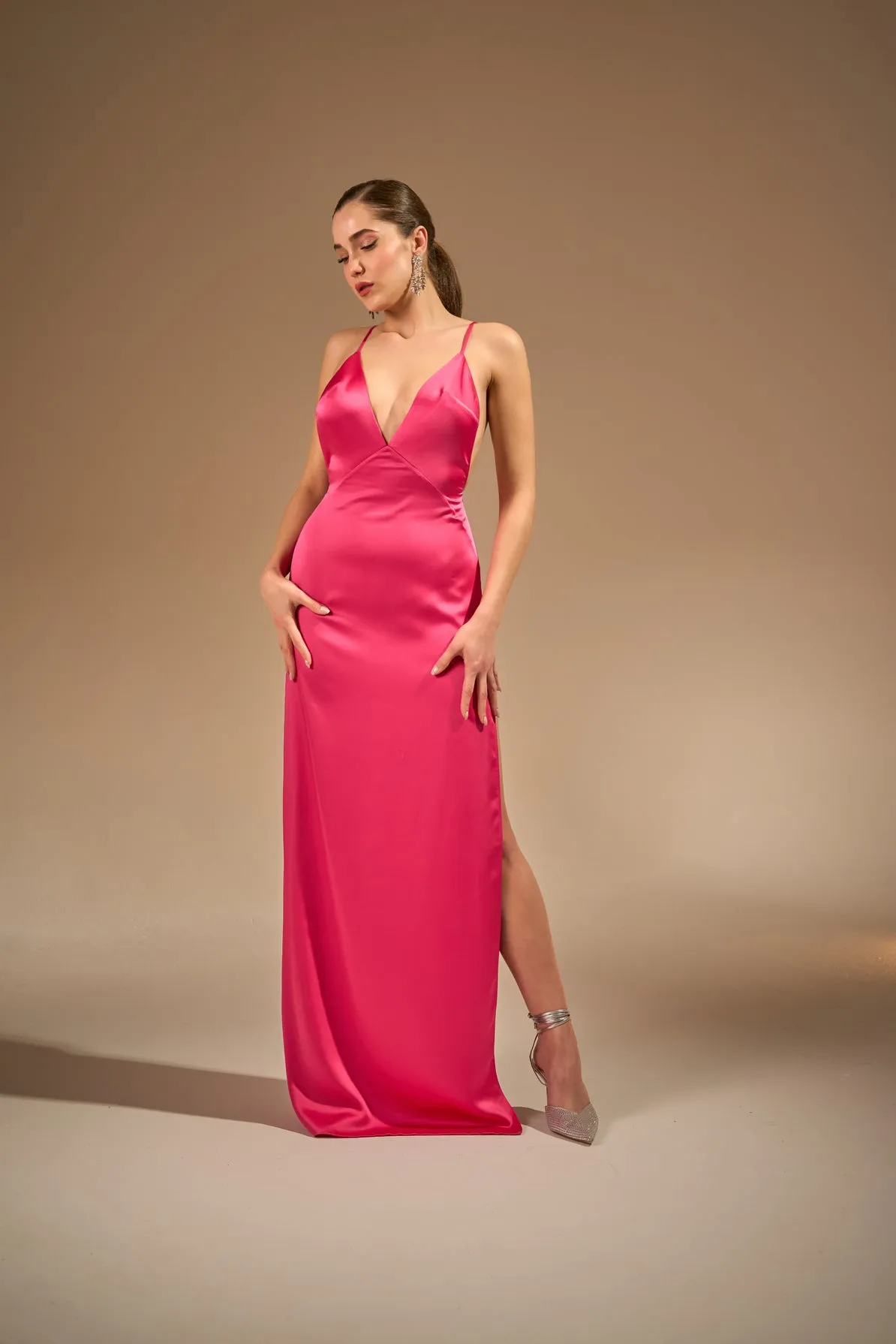 Madonna high slit dress
