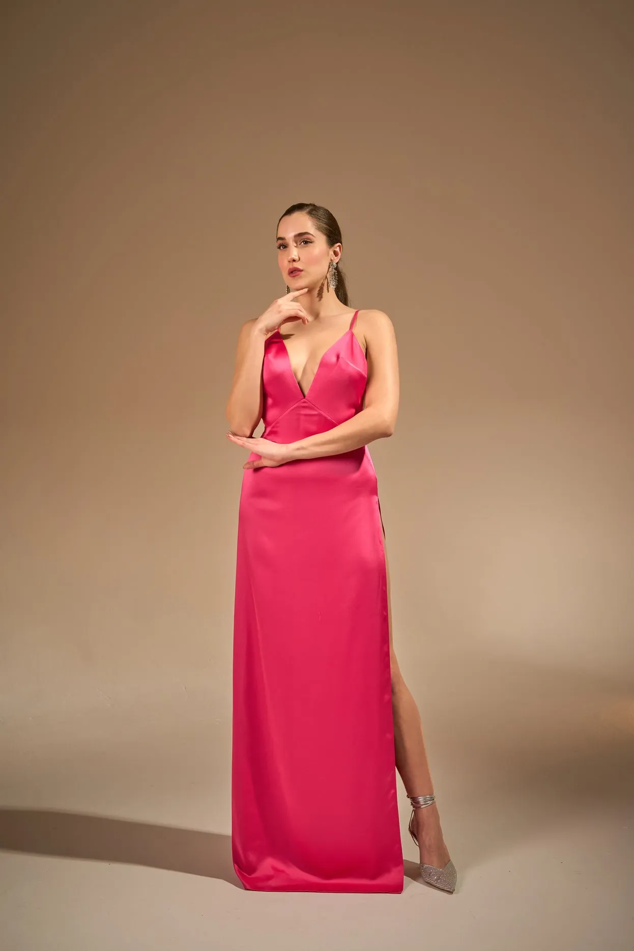 Madonna high slit dress