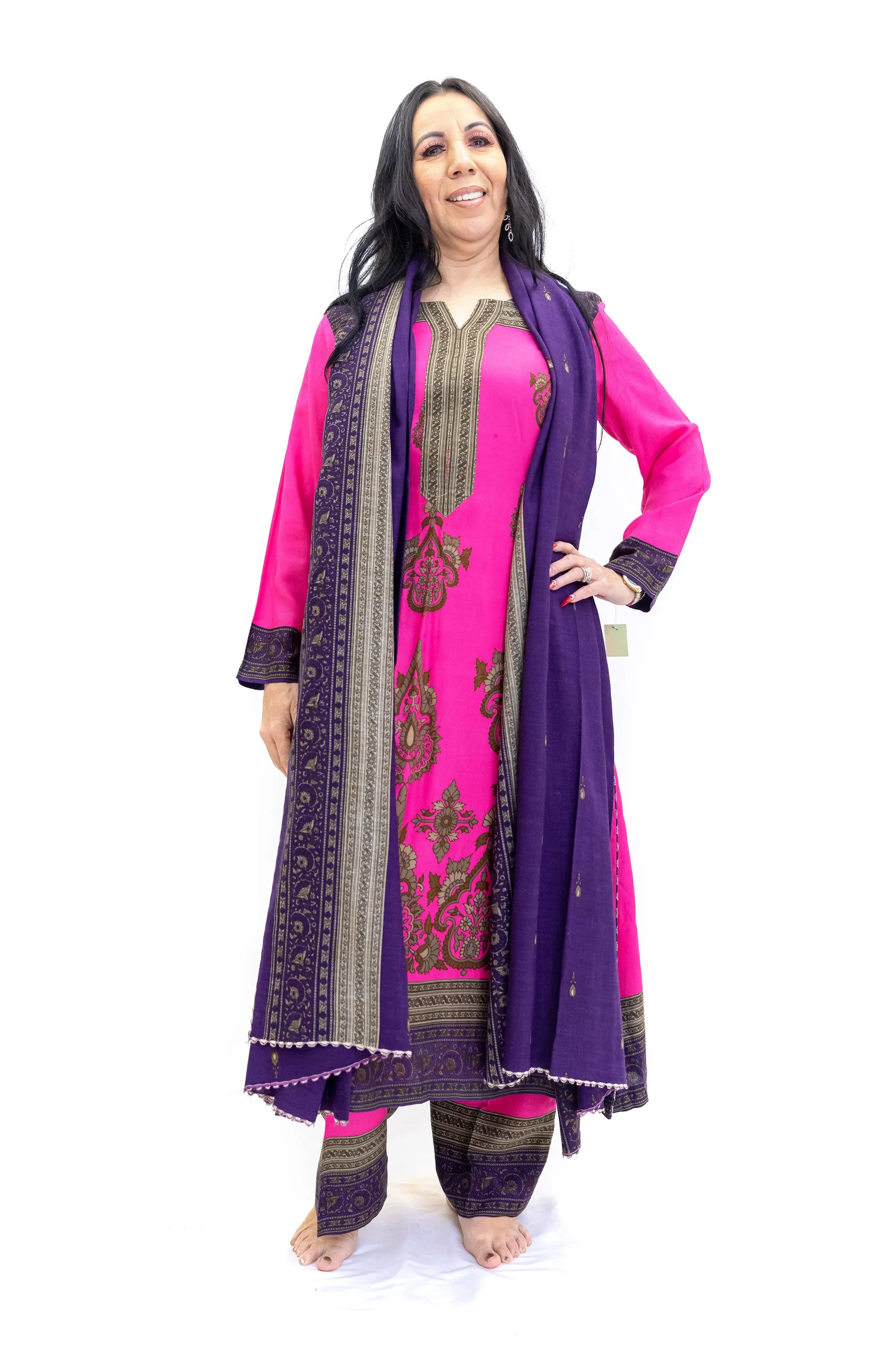 Magenta Cotton Salwar Kameez - Suit - Nishaat Linen