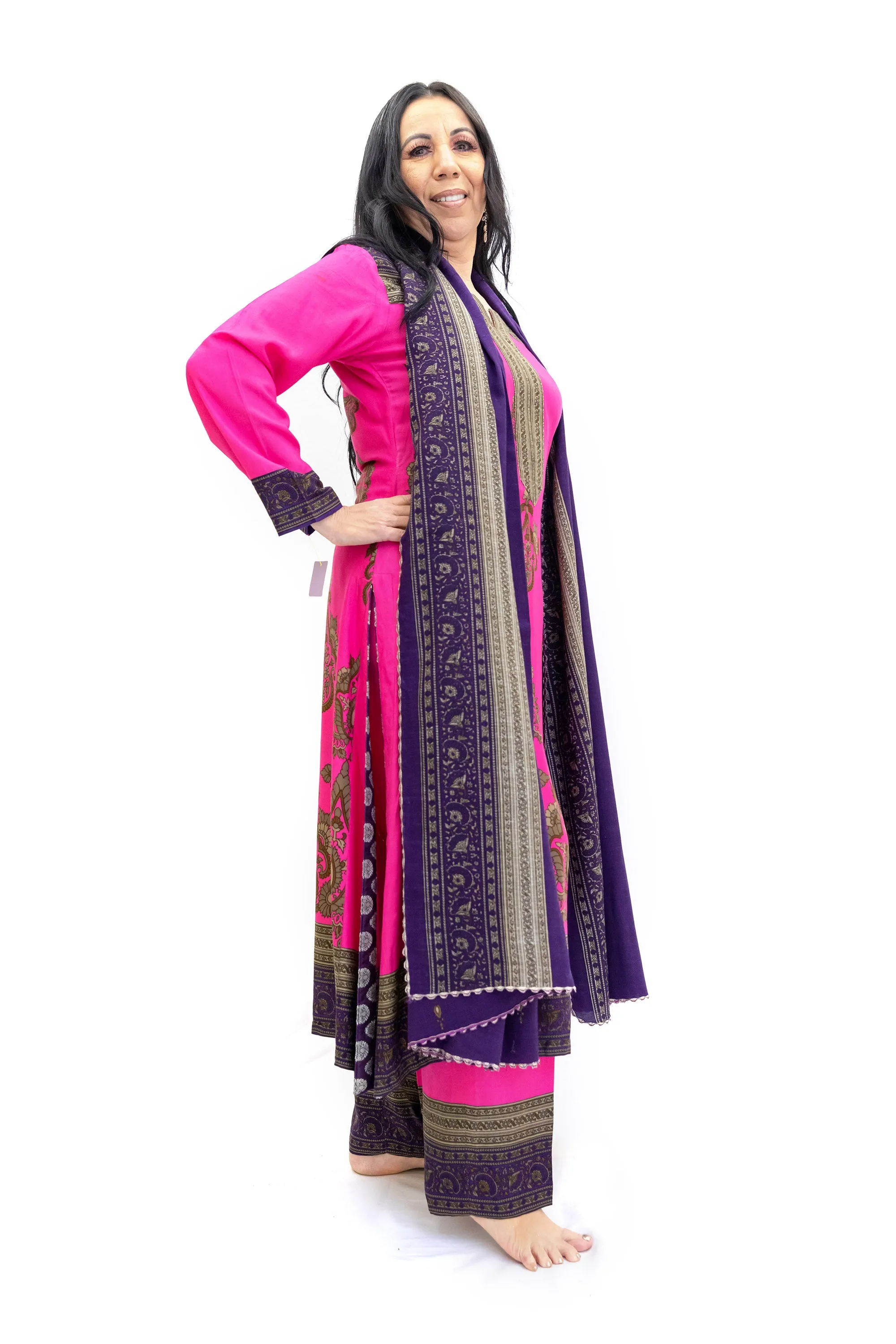 Magenta Cotton Salwar Kameez - Suit - Nishaat Linen