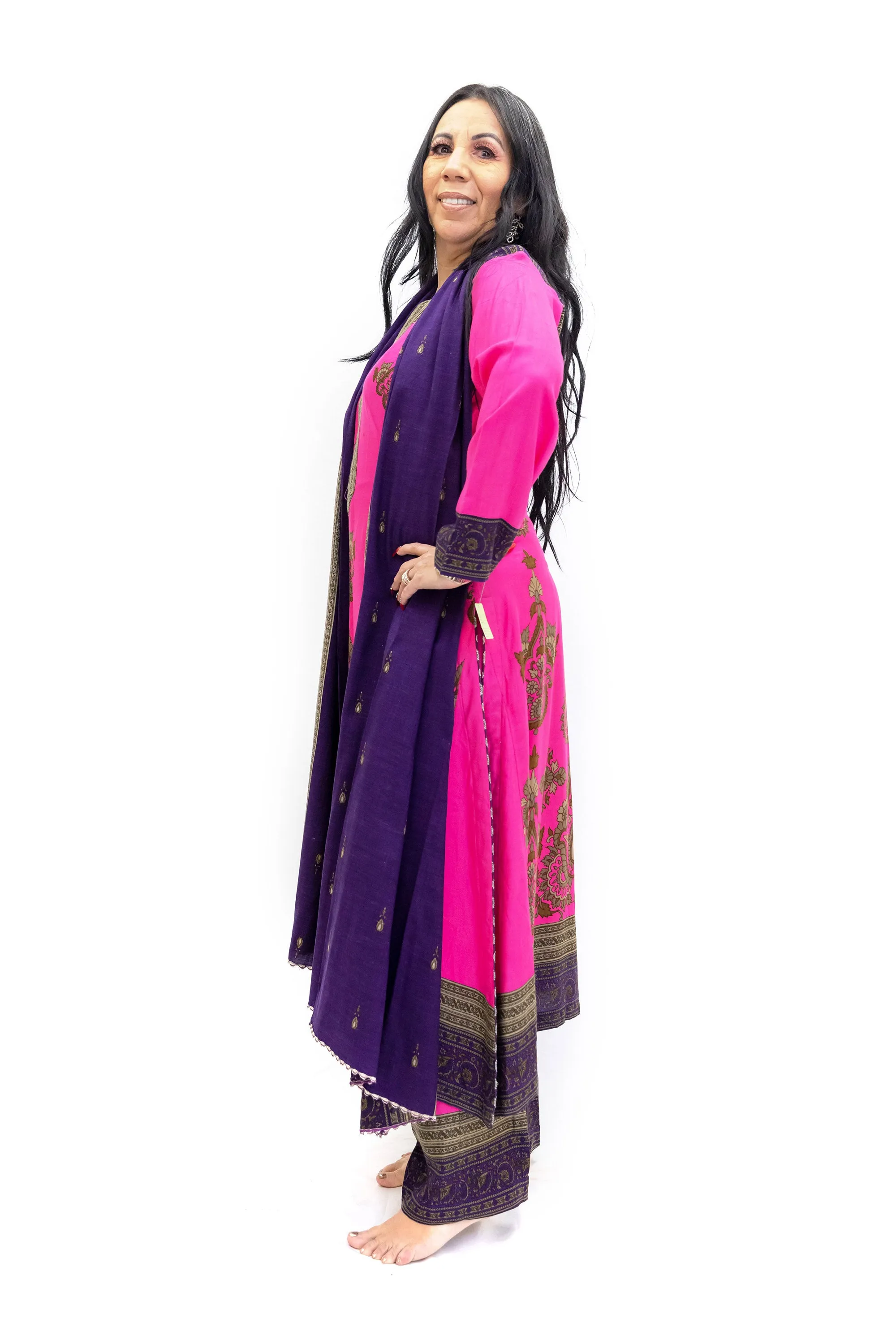 Magenta Cotton Salwar Kameez - Suit - Nishaat Linen