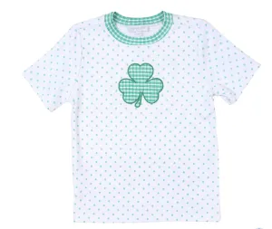 Magnolia Baby- Cutest Little Clover Appliqué Short Sleeve T-Shirt