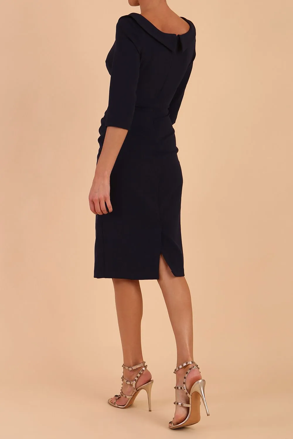 Marcel Folded Collar Pencil Dress