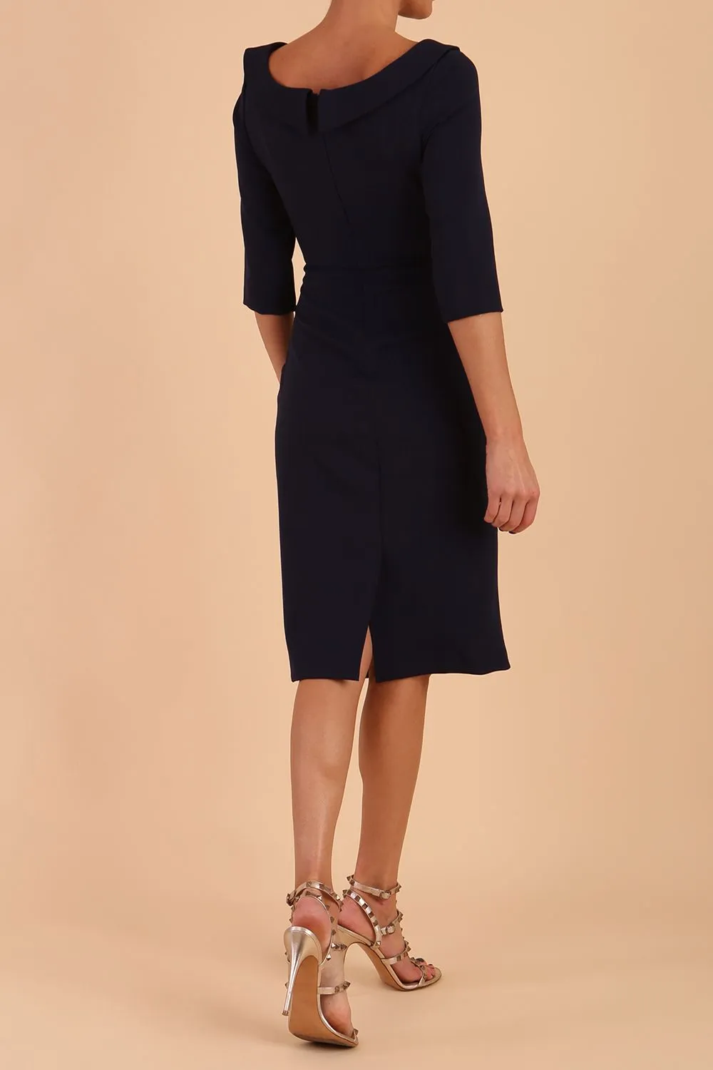 Marcel Folded Collar Pencil Dress
