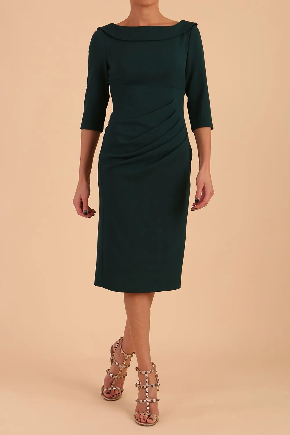 Marcel Folded Collar Pencil Dress