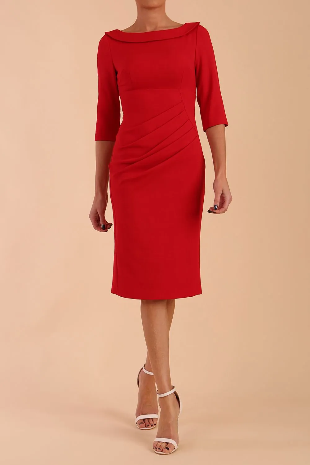 Marcel Folded Collar Pencil Dress