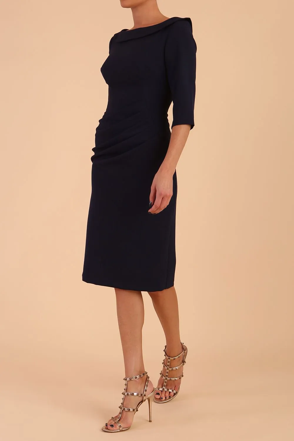 Marcel Folded Collar Pencil Dress