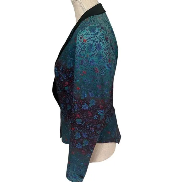 Marchesa Voyage Printed Peaked-Lapel Blazer Womens 8