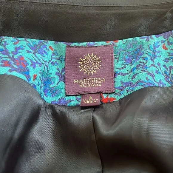 Marchesa Voyage Printed Peaked-Lapel Blazer Womens 8