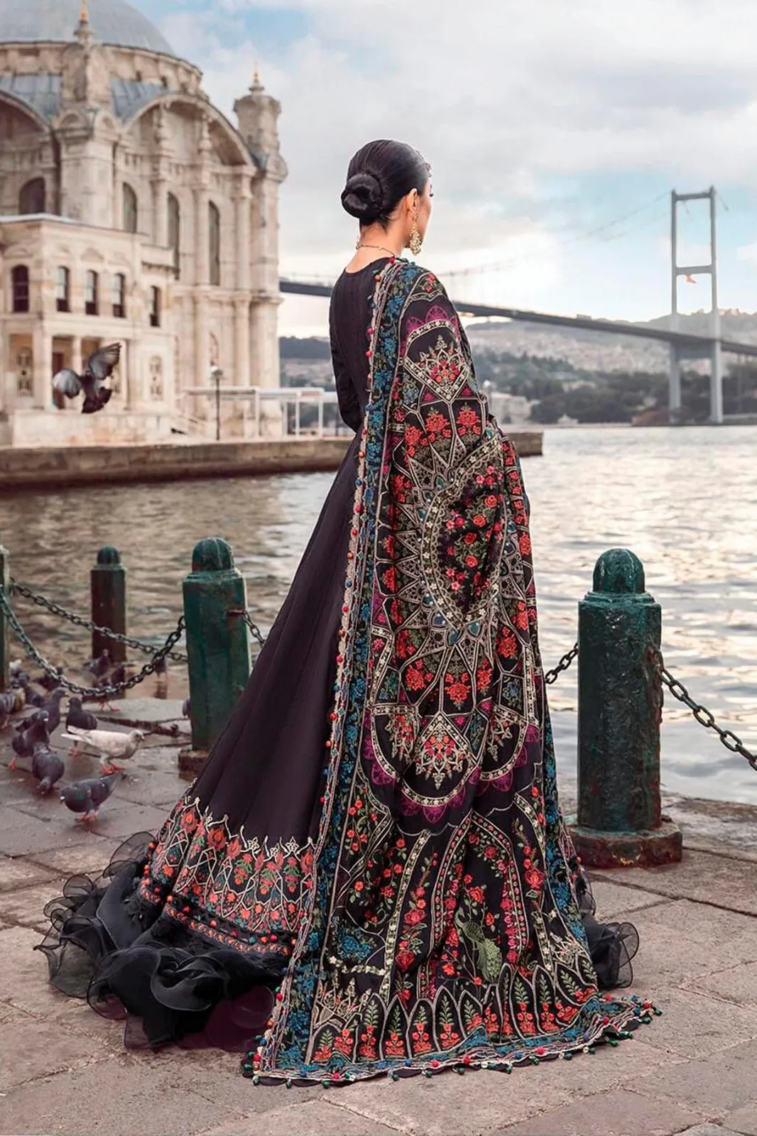 Maria b Unstitched Linen | Black DL-1101