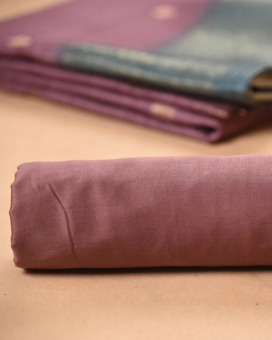 Mauve With Turquoise Chanderi Silk Blend Woven Unstitched Suit Fabric Set With Chanderi Silk Blend Dupatta