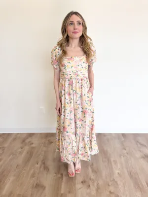 Maven Pleated Bodice Floral Dress