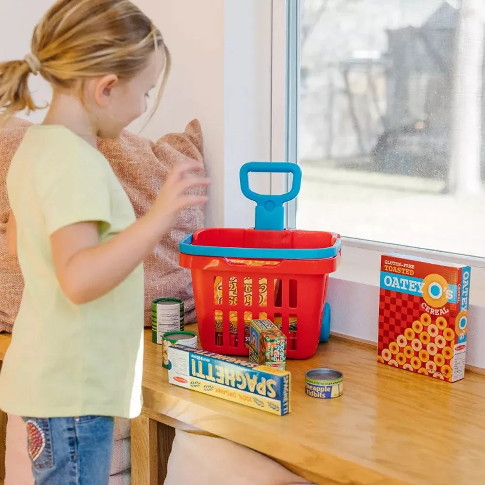 Melissa and Doug - Fill & Roll Grocery Basket Play Set