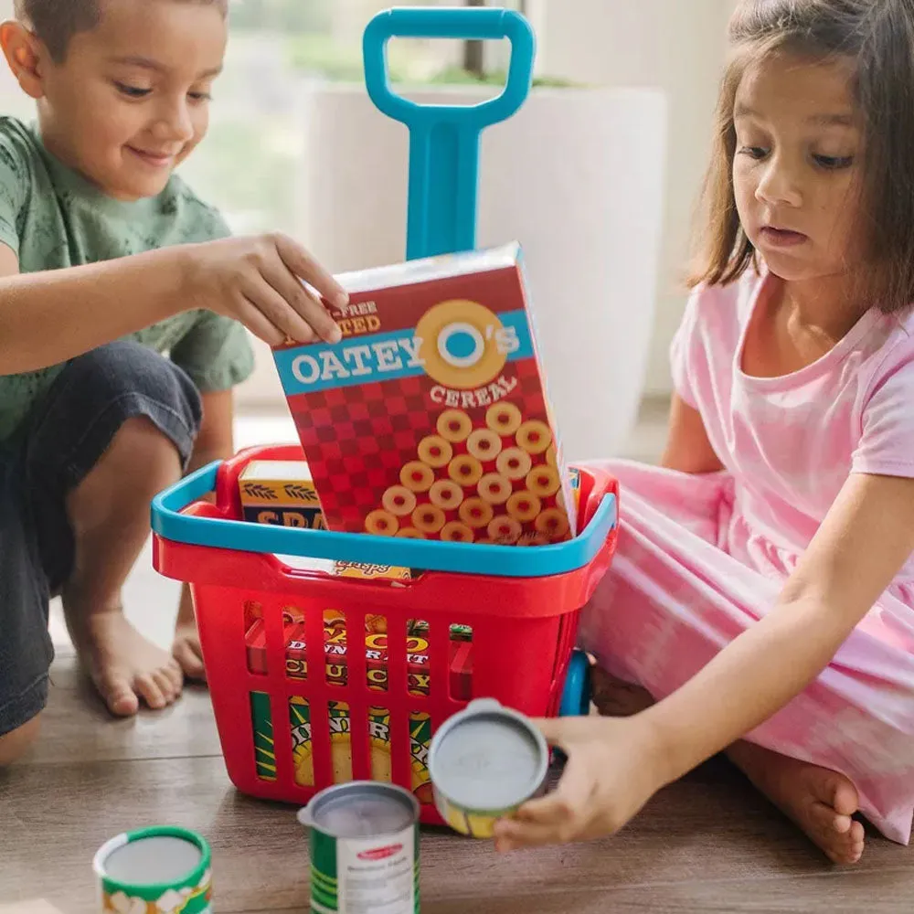 Melissa and Doug - Fill & Roll Grocery Basket Play Set