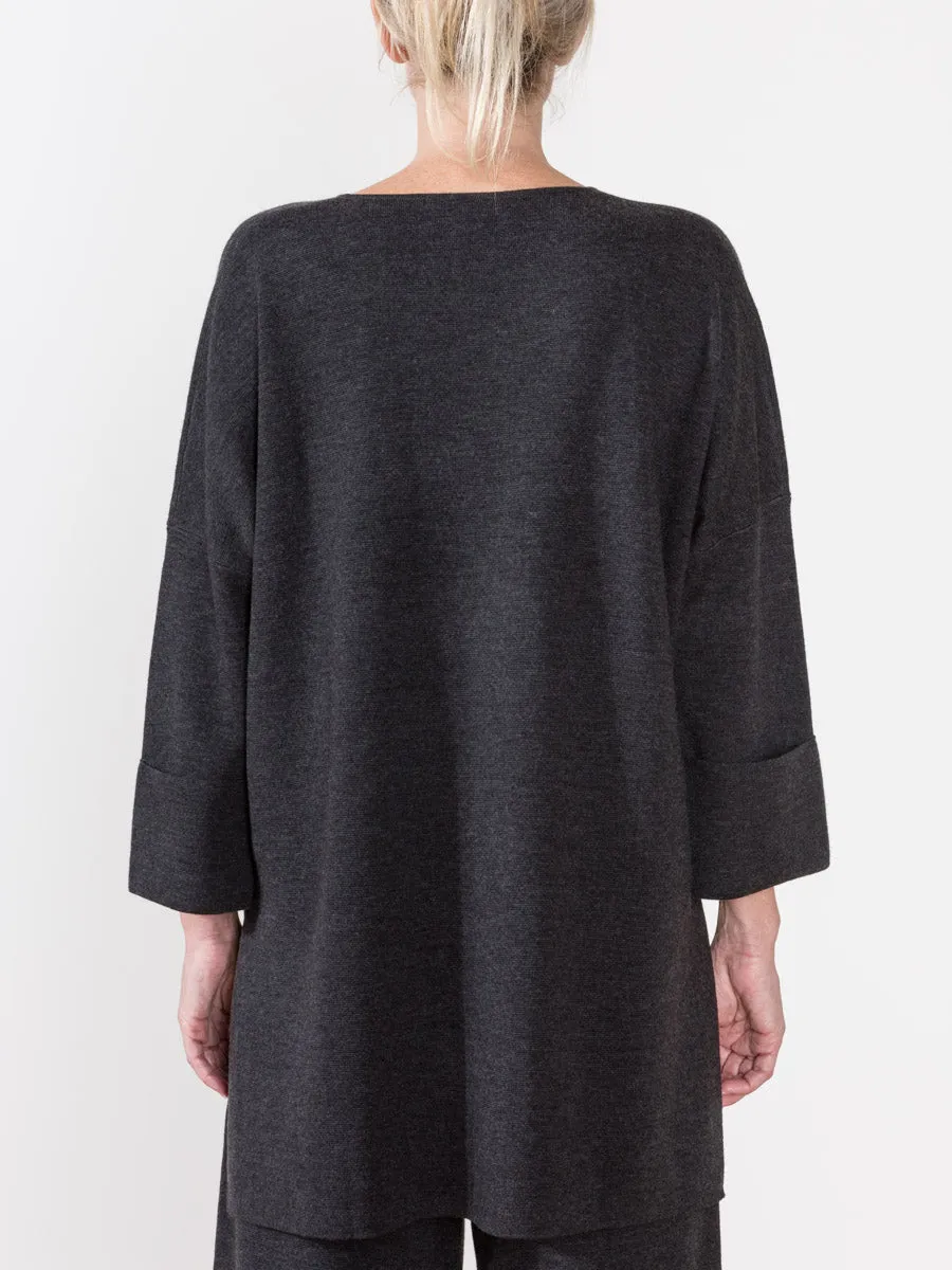 merino tunic - charcoal