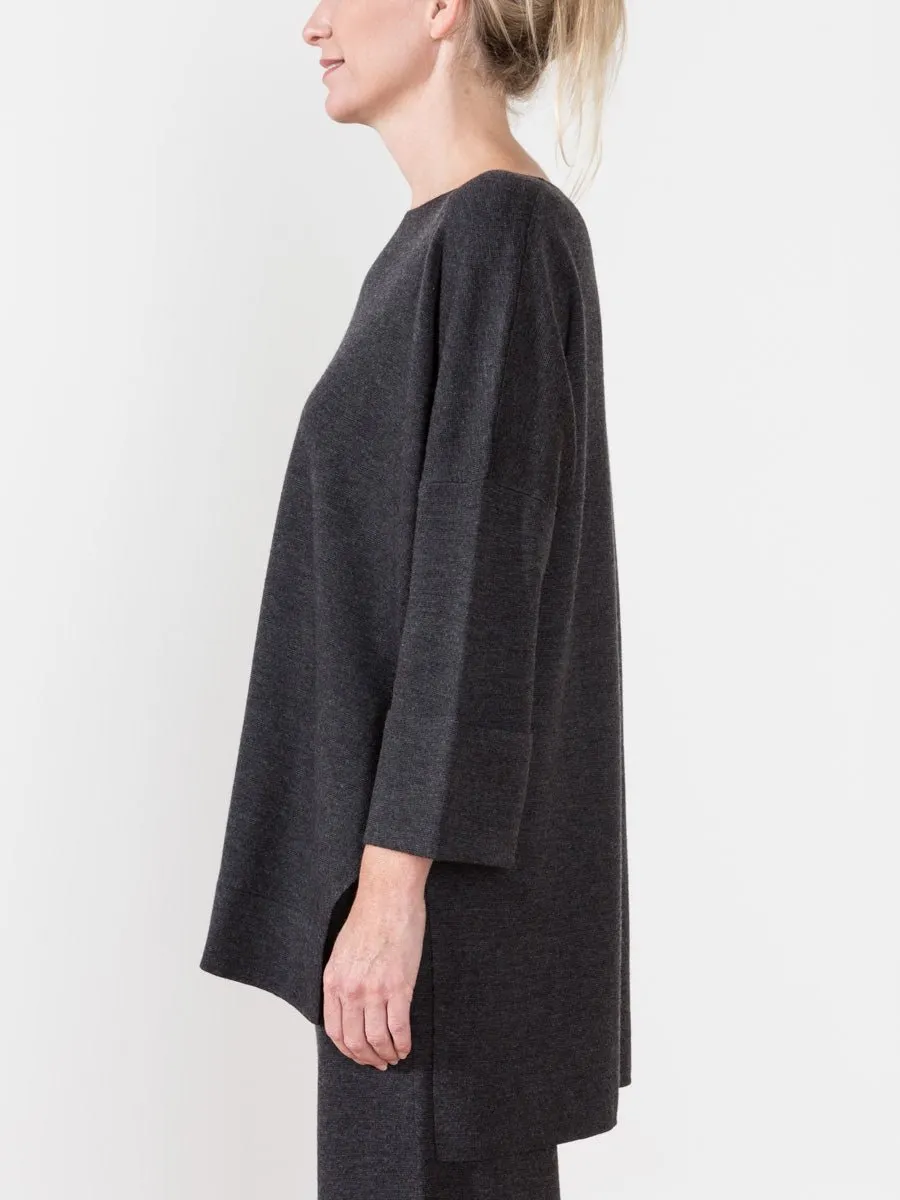 merino tunic - charcoal
