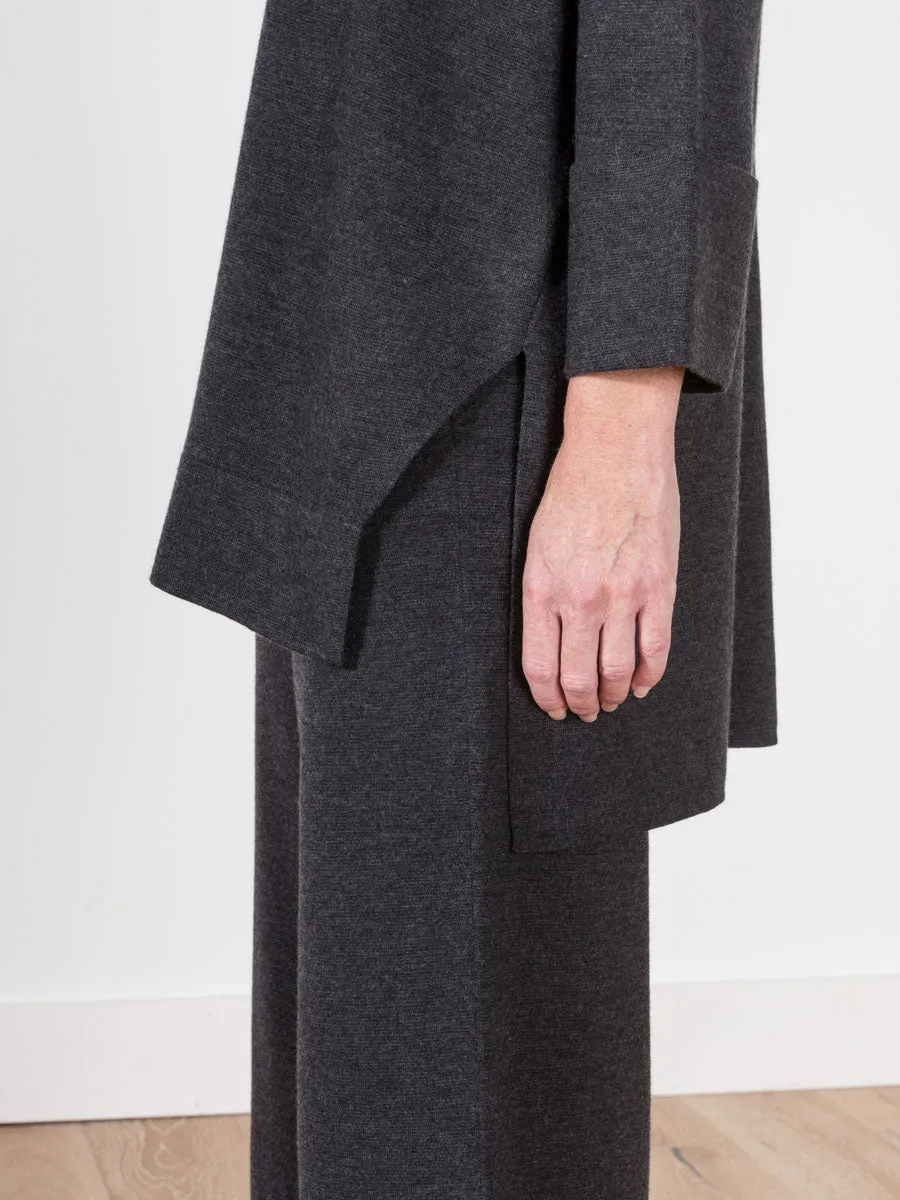 merino tunic - charcoal