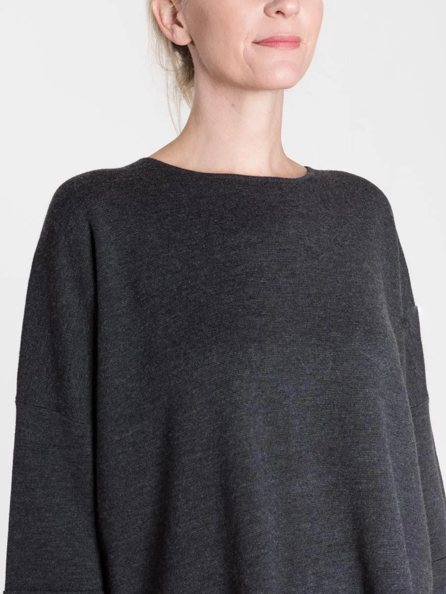 merino tunic - charcoal