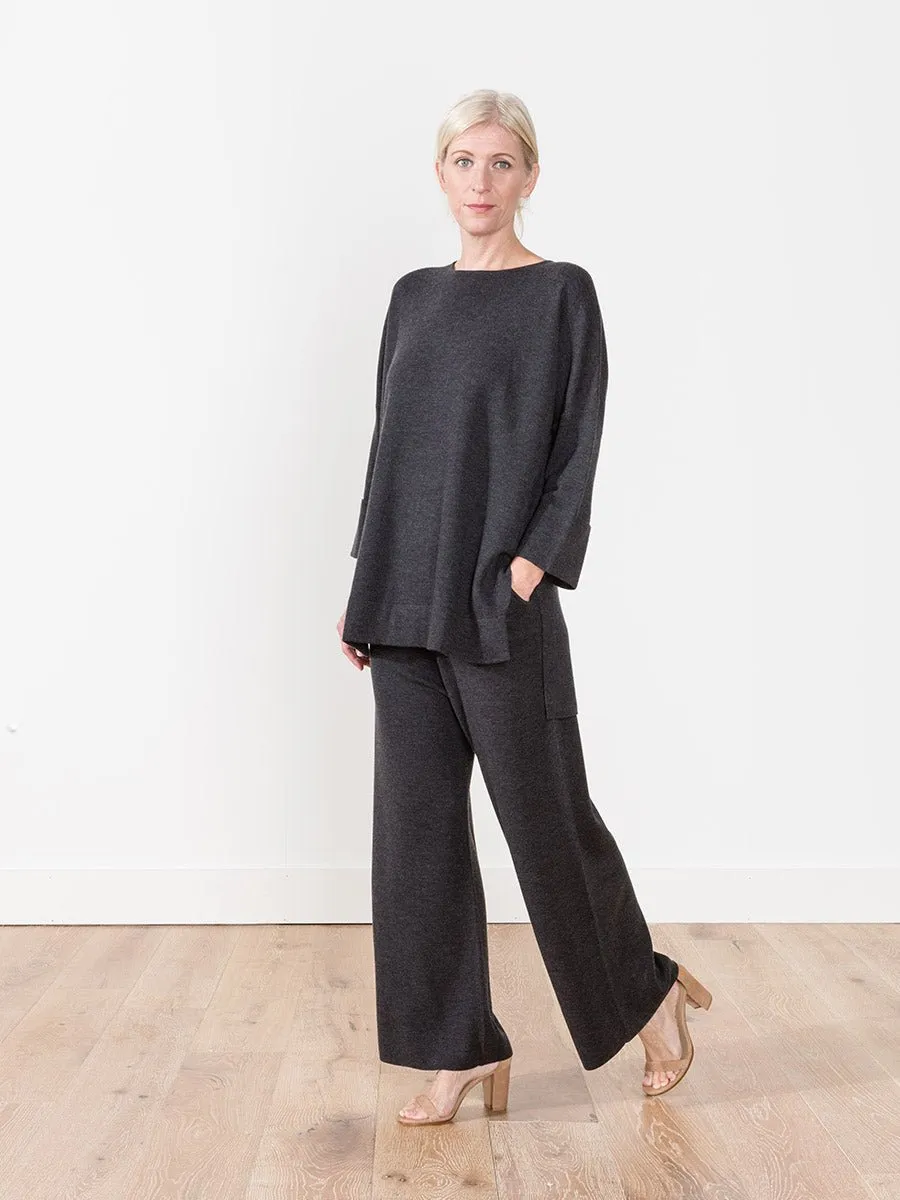 merino tunic - charcoal