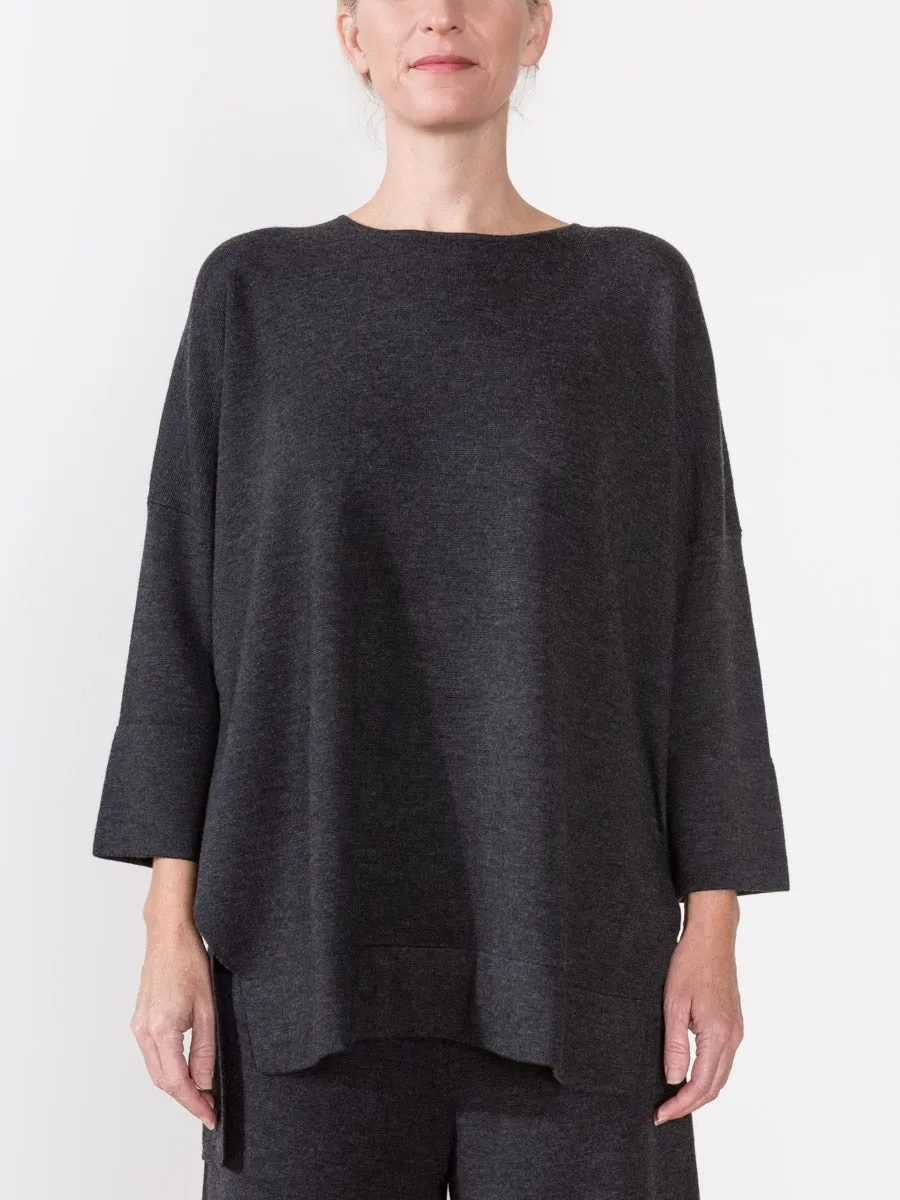 merino tunic - charcoal
