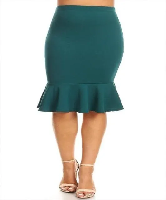 Mermaid Skirt - Hunter Green (Plus)